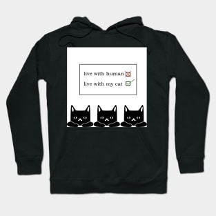 Black cat face 3 cats Hoodie